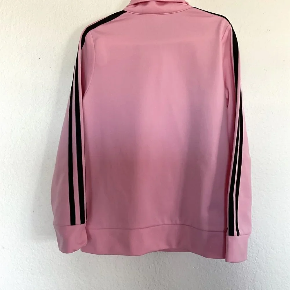 NEW ADIDAS STRIPED TRACK JACKET PINK/BLACK